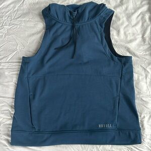 NOBULL women’s pullover hooded vest blue size medium in excellent condition
